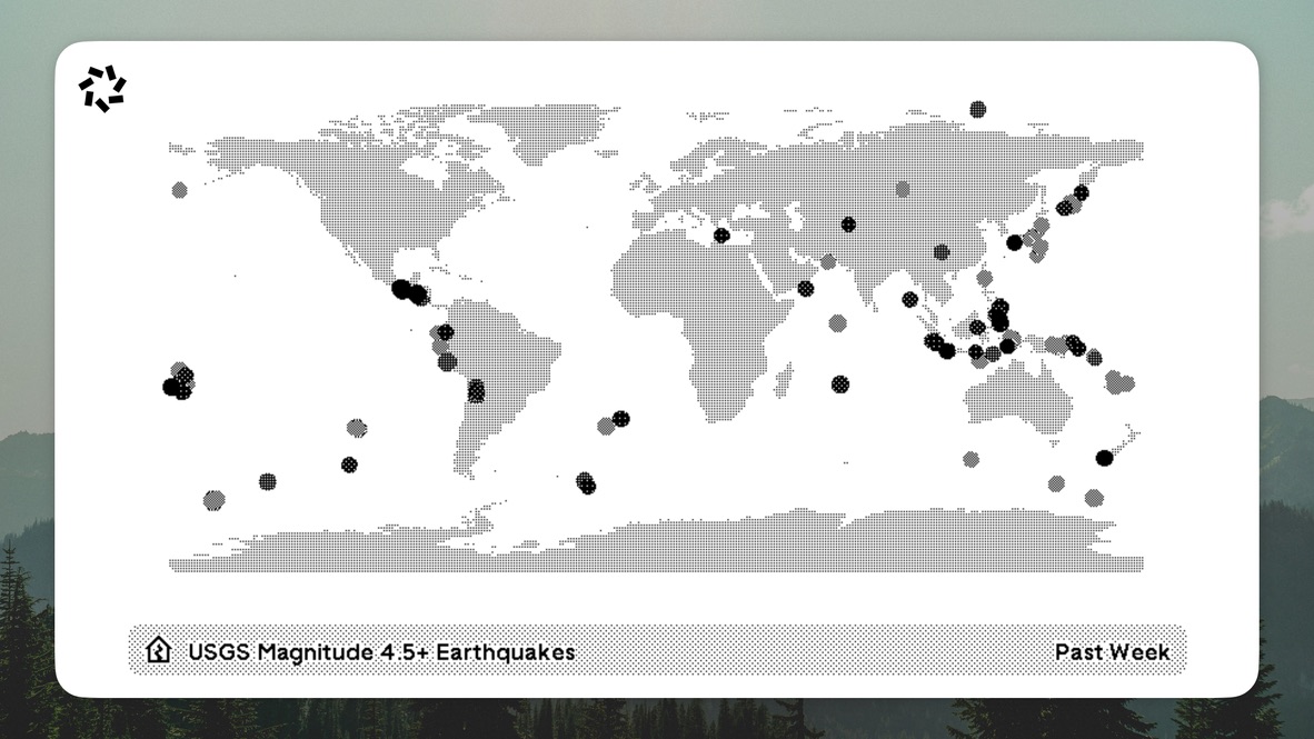 Full-bleed earthquake map widget