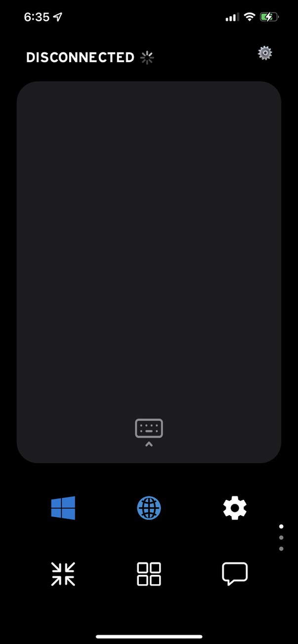 Saturn Remote in its DISCONNECTED state with a panel of system actions